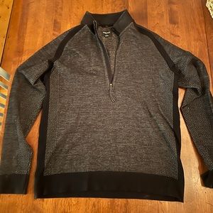 Huckberry Proof Seamless Quarter Zip top, charcoal, large